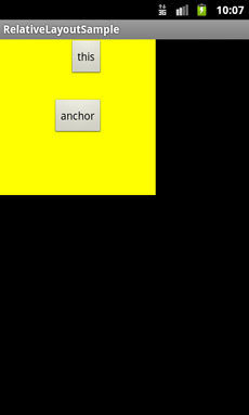 図3-5 android:layout_alignRight属性で配置した例