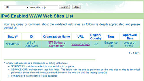 当社サイトがIPv6に対応していることを示している