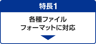 特長1 各種ファイルフォーマットに対応