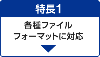 特長1 各種ファイルフォーマットに対応