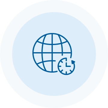 地球儀と時計のアイコン