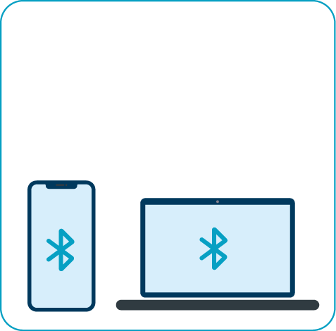 あらかじめ、PCとスマートフォンのBluetoothを有効にする（ペアリング不要）