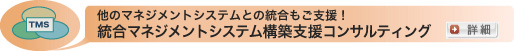 他のマネジメントシステムとの統合もご支援　統合マネジメントシステム構築支援コンサルティング