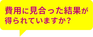 費用に見合った結果が得られていますか？