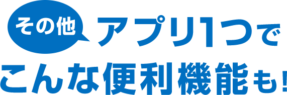 その他 アプリ1つでこんな便利機能も!